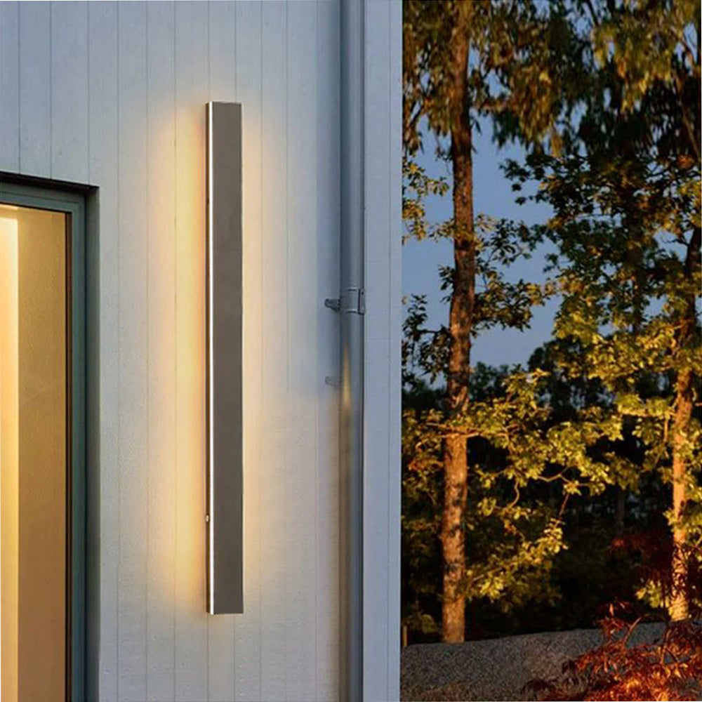 Ray Modern Linear Outdoor Wall Light Metal Acrylic Garden Hall