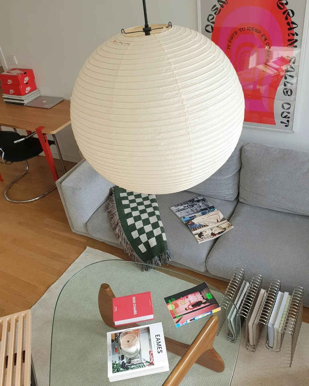 Akari A Series Plug In Pendant Lamp White Wire Version