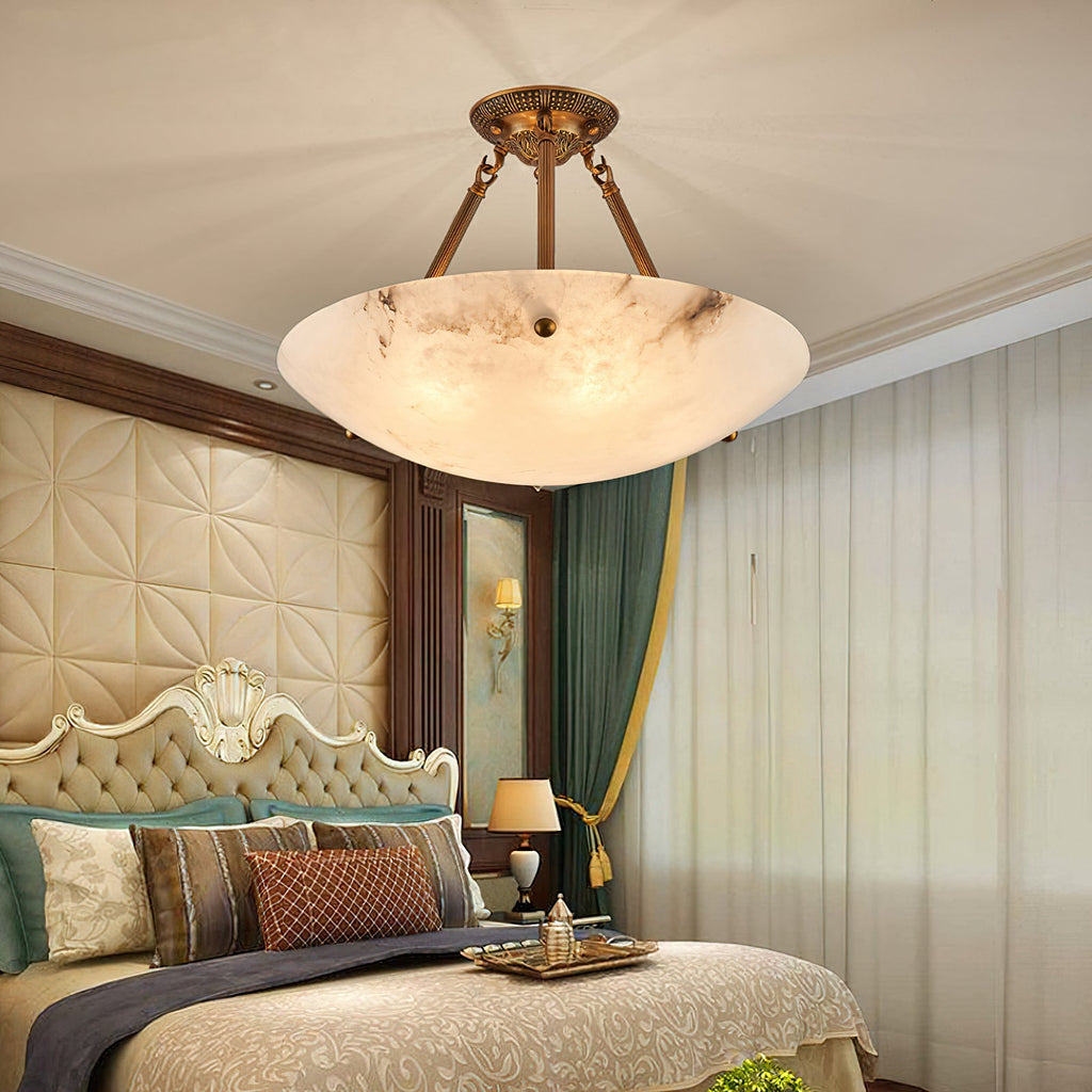 Alabaster Bowl Ceiling Lamp