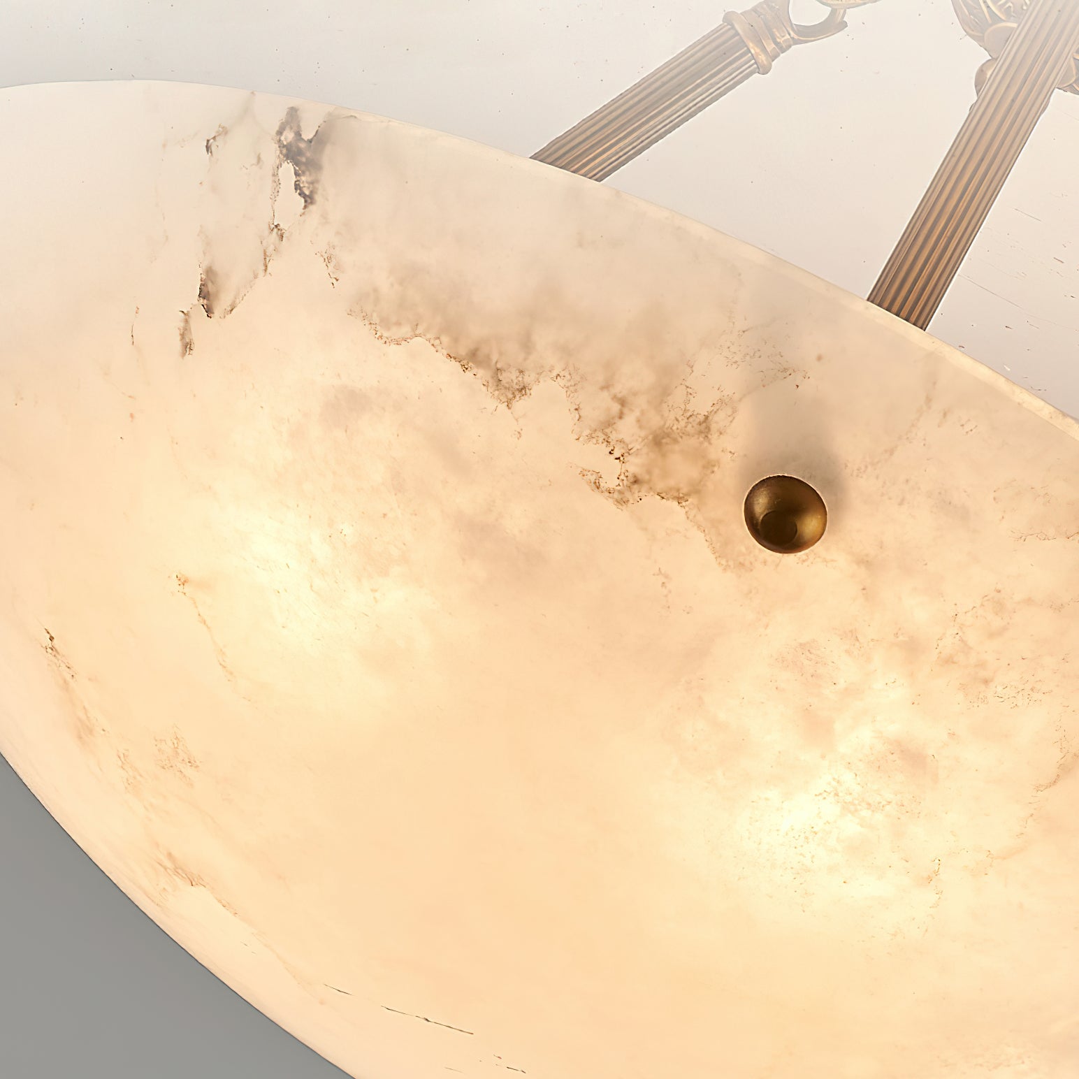Alabaster Bowl Ceiling Lamp