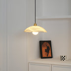 Delin Dome Pendant Light Alabaster & Brass