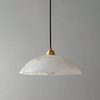 Delin Dome Pendant Light Alabaster & Brass