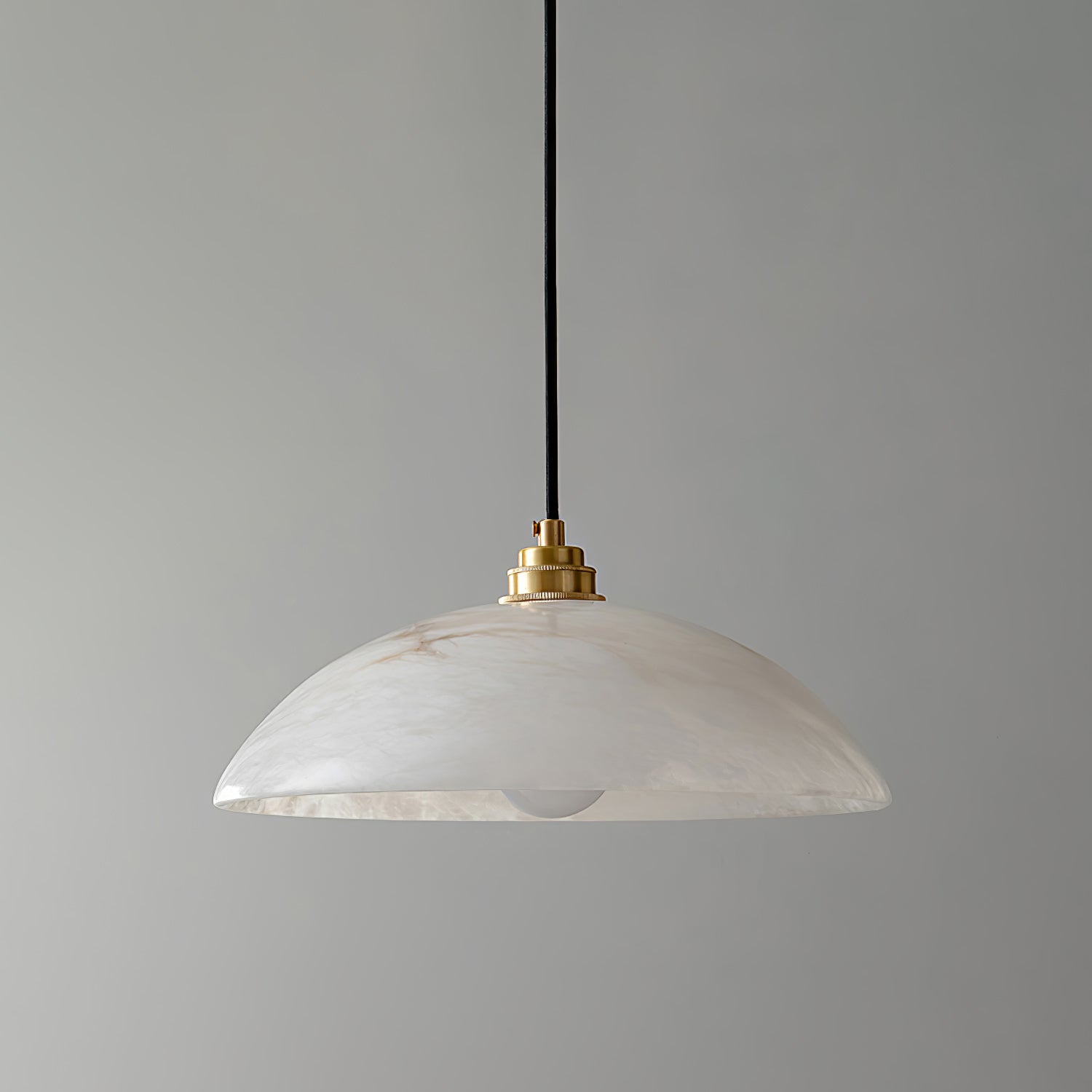 Delin Dome Pendant Light Alabaster & Brass