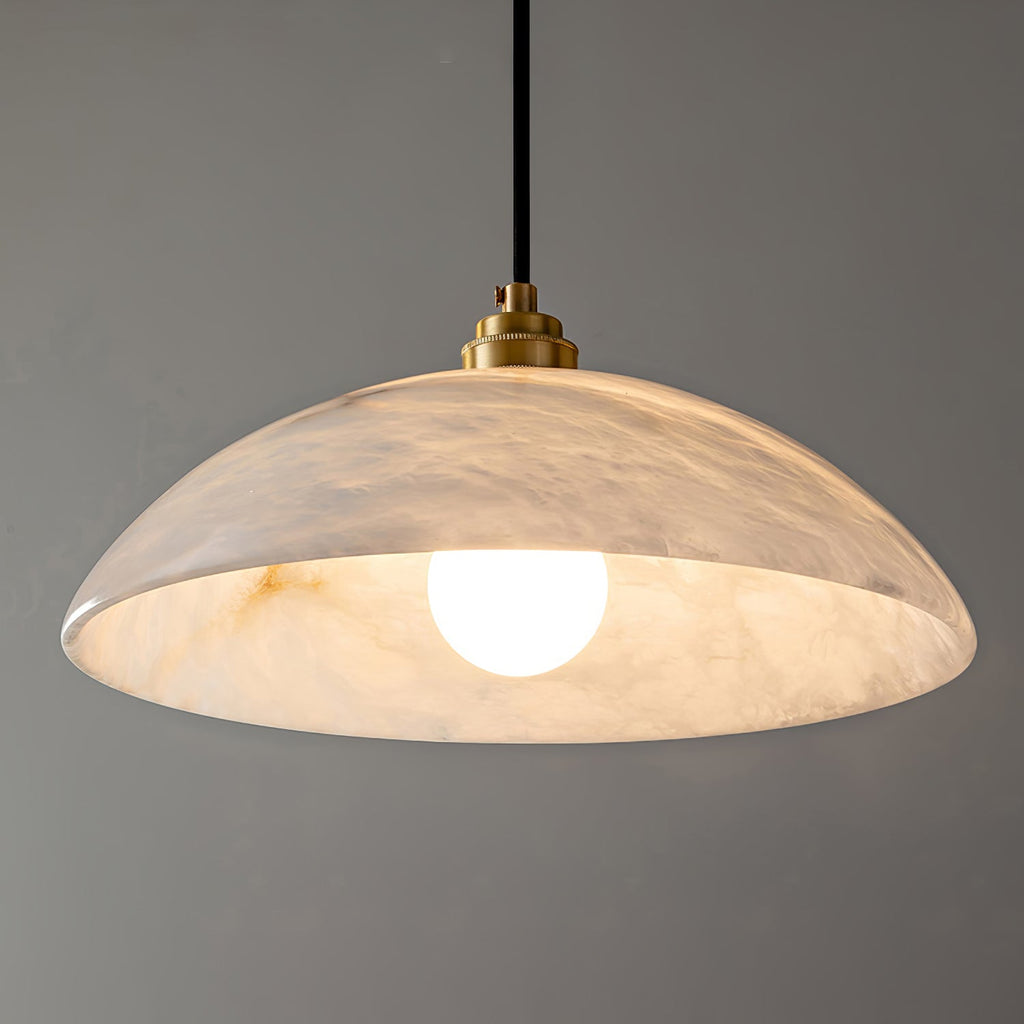 Delin Dome Pendant Light Alabaster & Brass