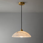 Delin Dome Pendant Light Alabaster & Brass