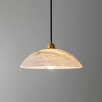Delin Dome Pendant Light Alabaster & Brass