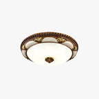 Silva Vintage LED Ceiling Light Round Flower Brass Hallway/Bedroom Resin/Glass