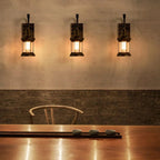 Silva Industrial Retro Wall Light Black/Bronze Indoor Metal/Glass