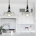 Anthea Retro Brass Glass Flower Pendant Light
