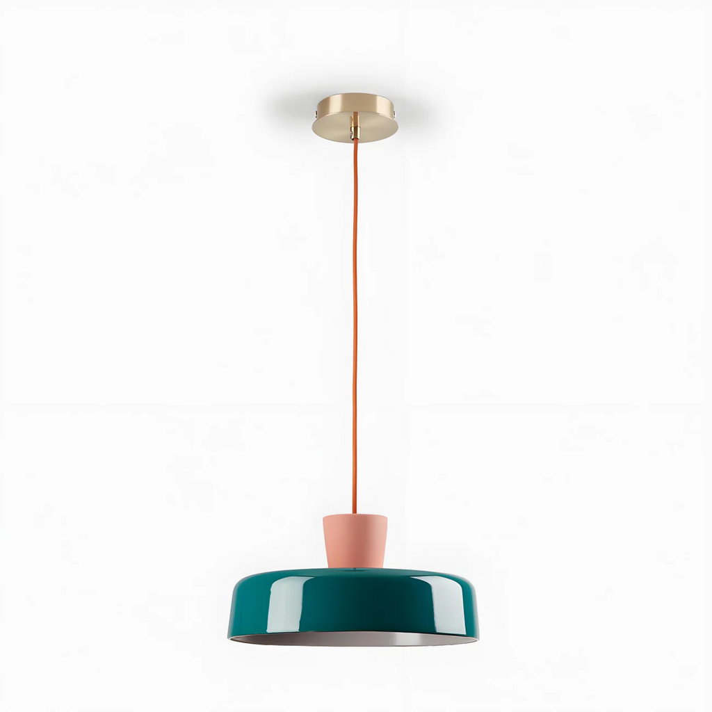 Arlo Retro Peacock Blue Iron Pendant Light