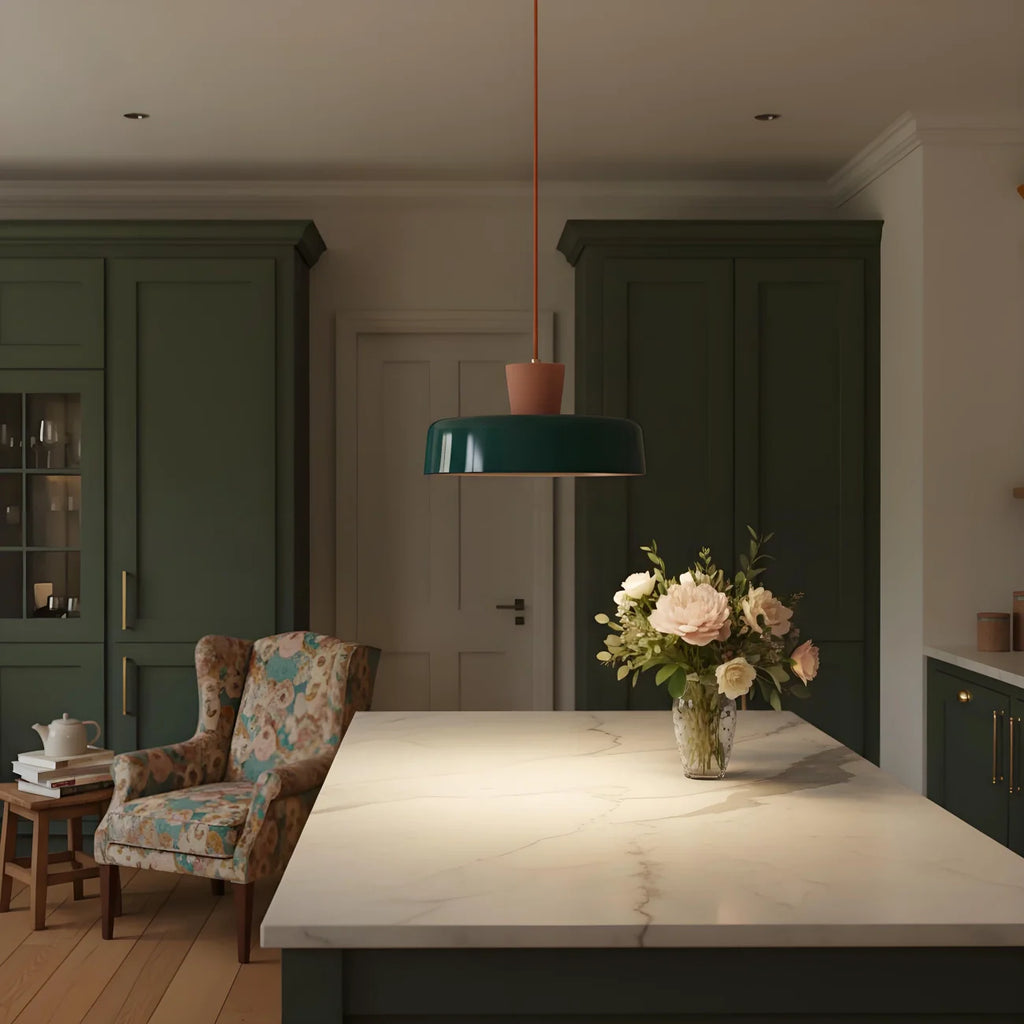Arlo Retro Peacock Blue Iron Pendant Light