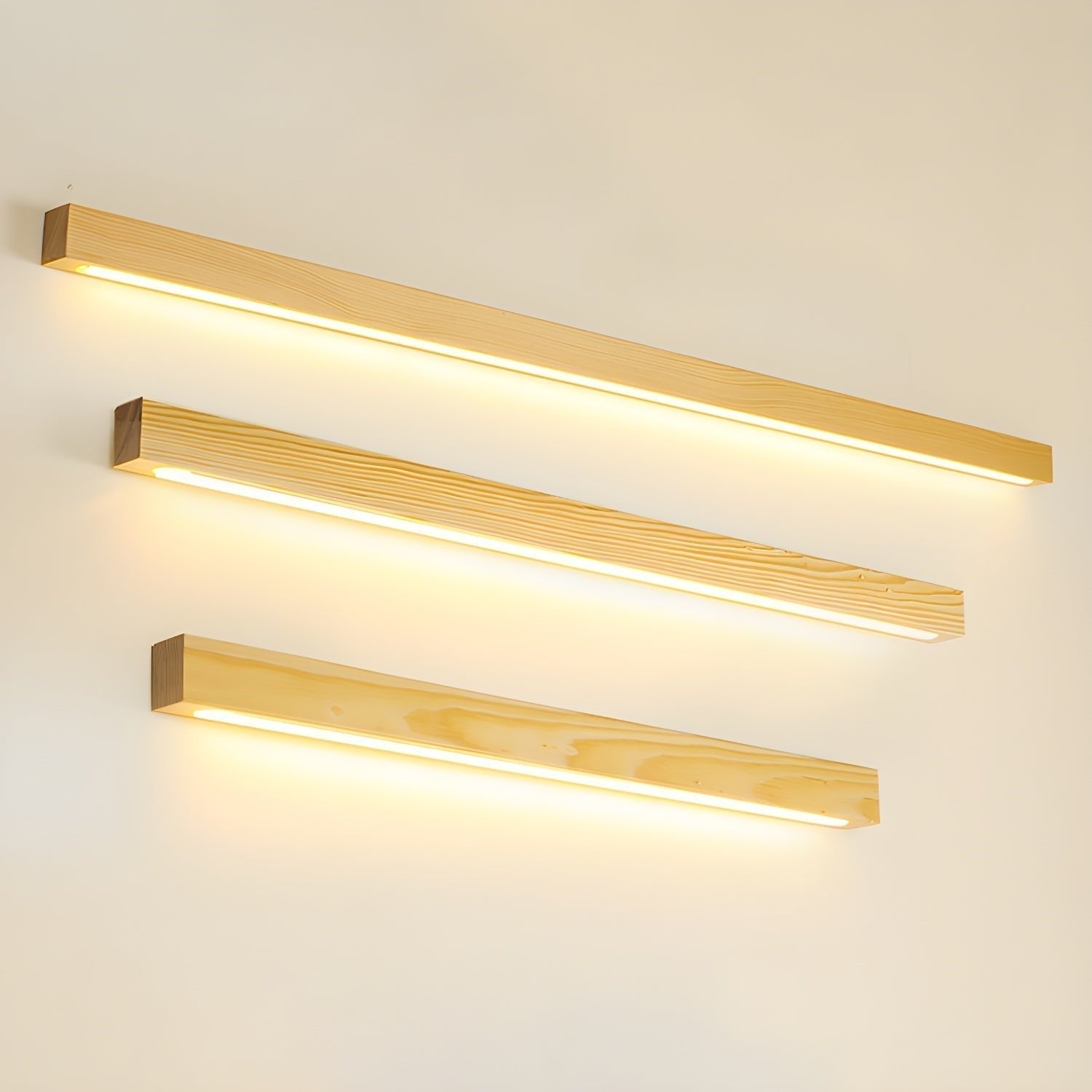 Linear Wood and LED Wall Sconce Minimalist Design