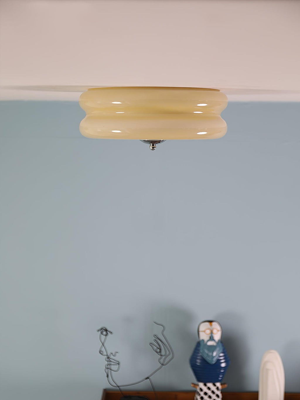 Art Deco Vintage Glass Ceiling Light