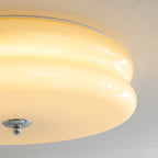 Art Deco Vintage Round Glass Ceiling Light 1-Light