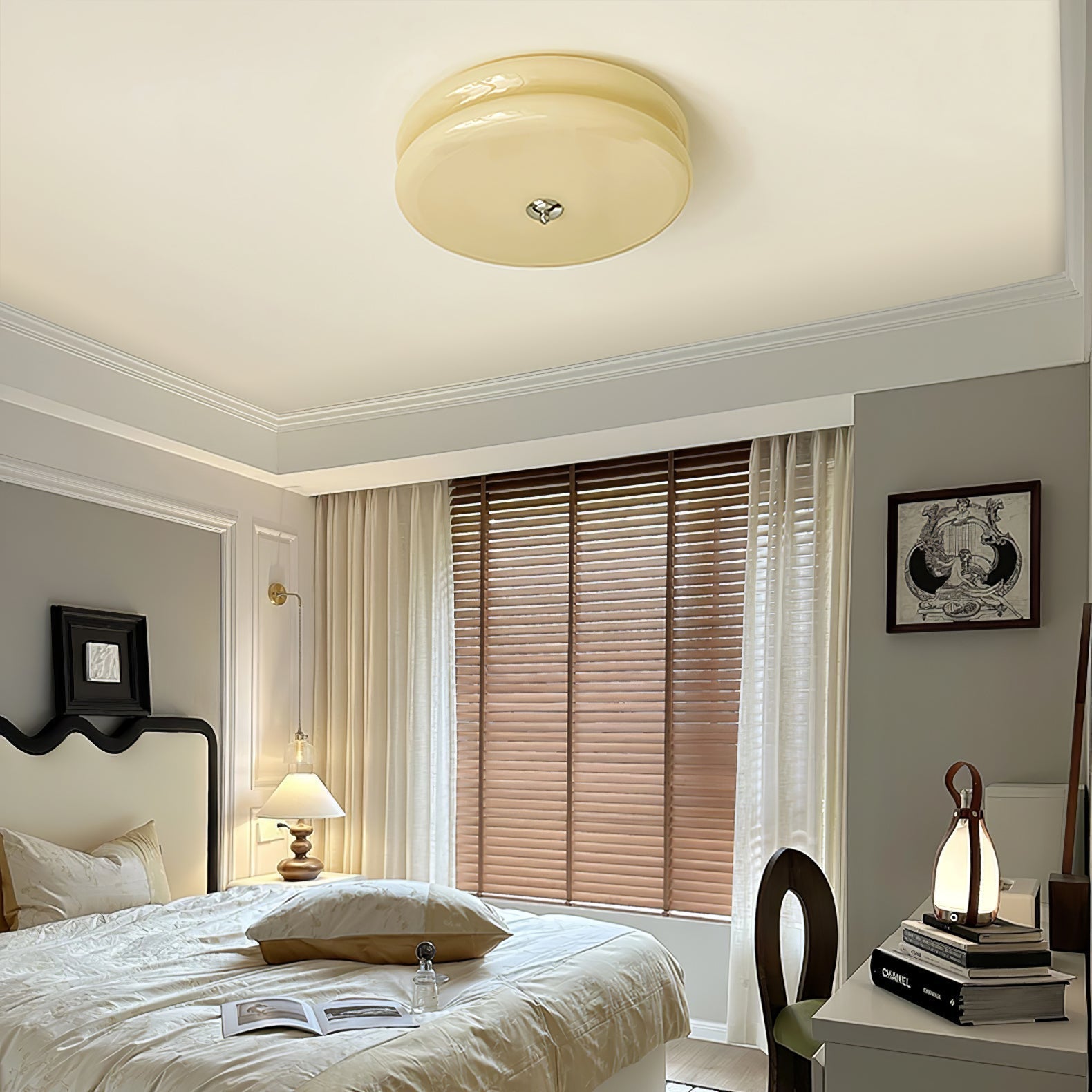 Art Deco Vintage Glass Ceiling Light