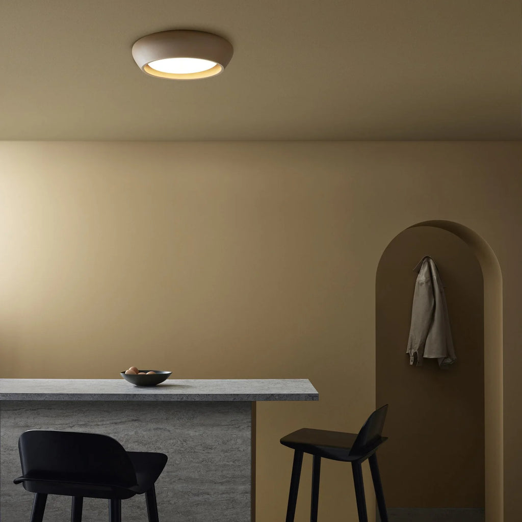 Astoria Minimalist Cement Flush Mount Ceiling Light