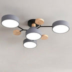 Arisha Geometric Flush Mount Ceiling Light Acrylic/Wood Living Room