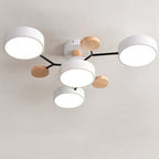 Arisha Geometric Flush Mount Ceiling Light Acrylic/Wood Living Room