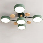 Arisha Geometric Flush Mount Ceiling Light Acrylic/Wood Living Room