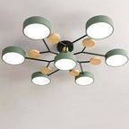 Arisha Geometric Flush Mount Ceiling Light Acrylic/Wood Living Room