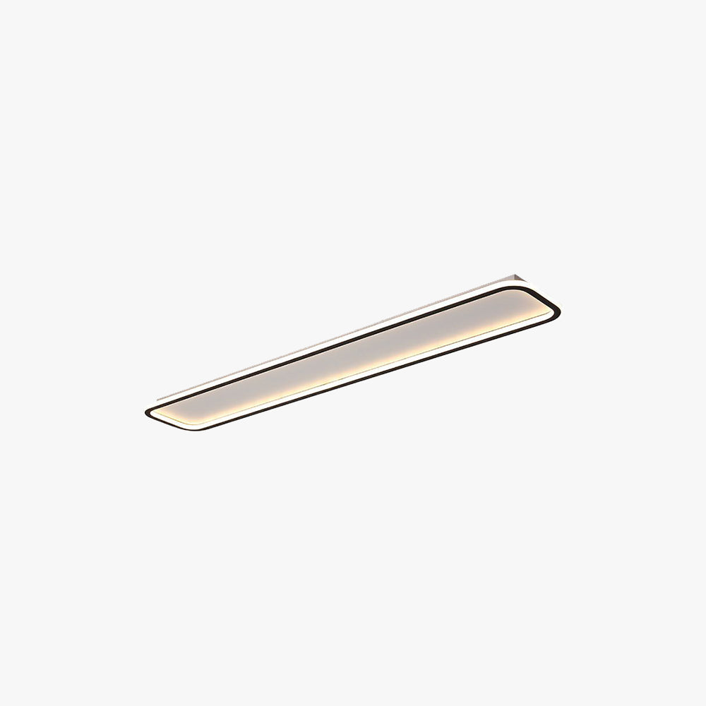 Arisha Modern LED Rectangular Ceiling Light Living Room/Bedroom Black Metal & Silicone