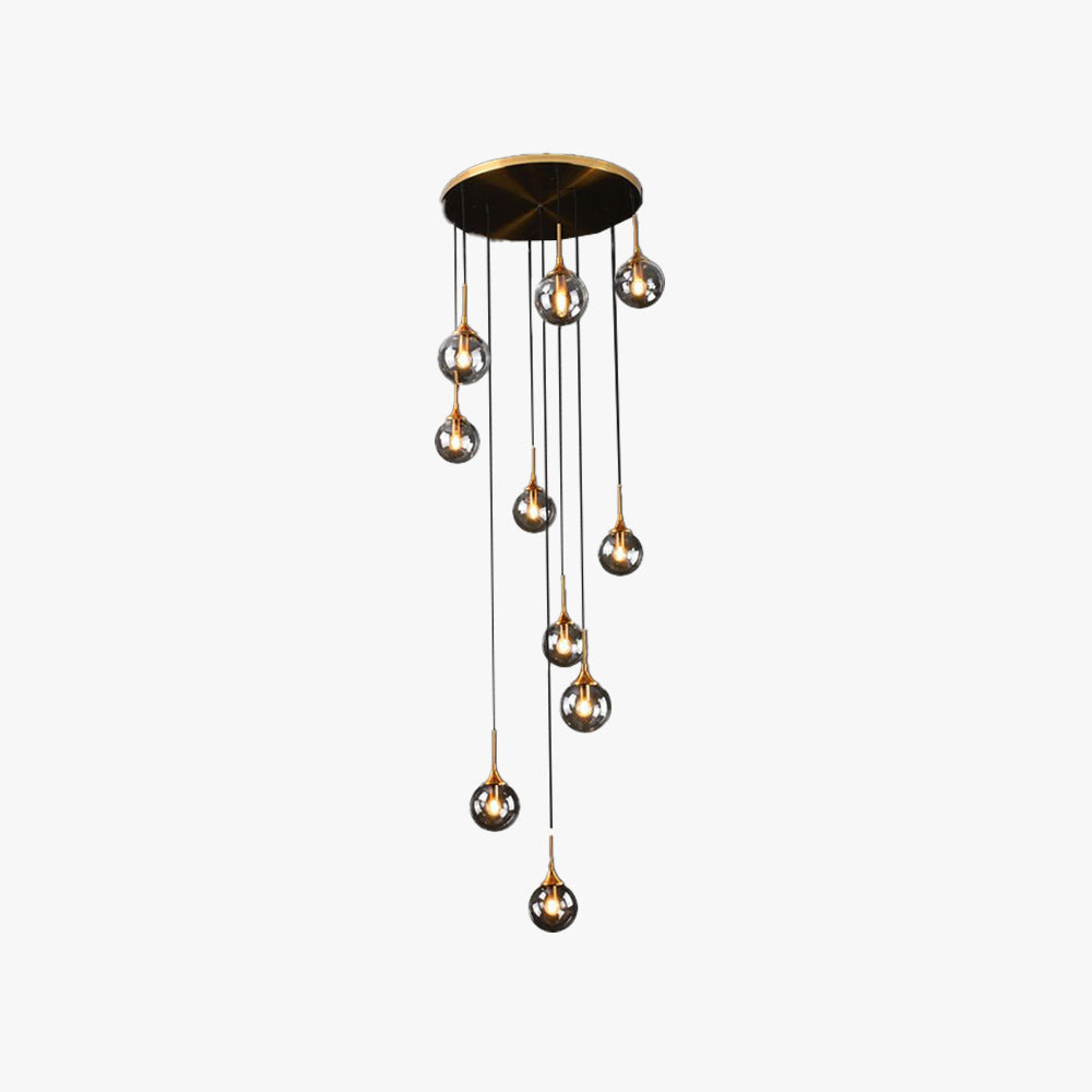 Valentina Modern Spiral Ball Glass Staircase Chandelier