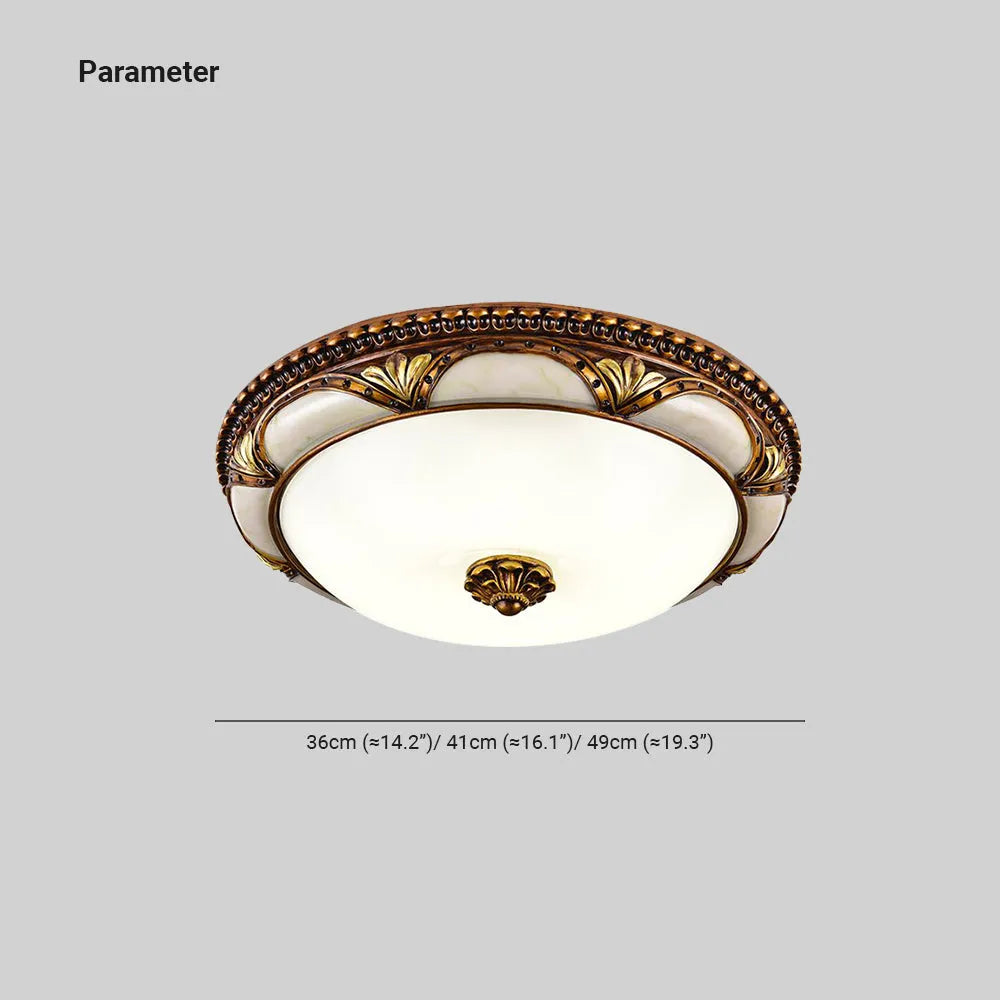 Epoch Floral Retro Antique Brass Flush Mount Ceiling Light