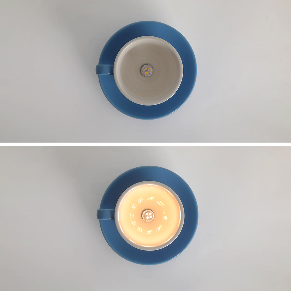 Valentina Modern Ceiling Light, Blue/Pink/Yellow, Coffee Cups, Ceramic, Bedroom