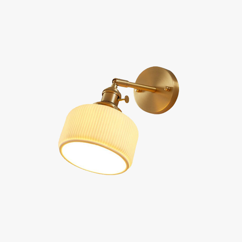Xani Vintage Geometric Wall Sconce. Metal/Ceramic. White. Bedroom