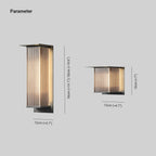 Yerin Modern Square Outdoor Wall Sconce Metal Acrylic Brown Terrace