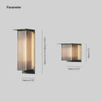 Ray Modern Rectangular Metal Outdoor Wall Lamp, Black