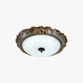 Tiffany Flush Mount Ceiling Light, Brass/Resin