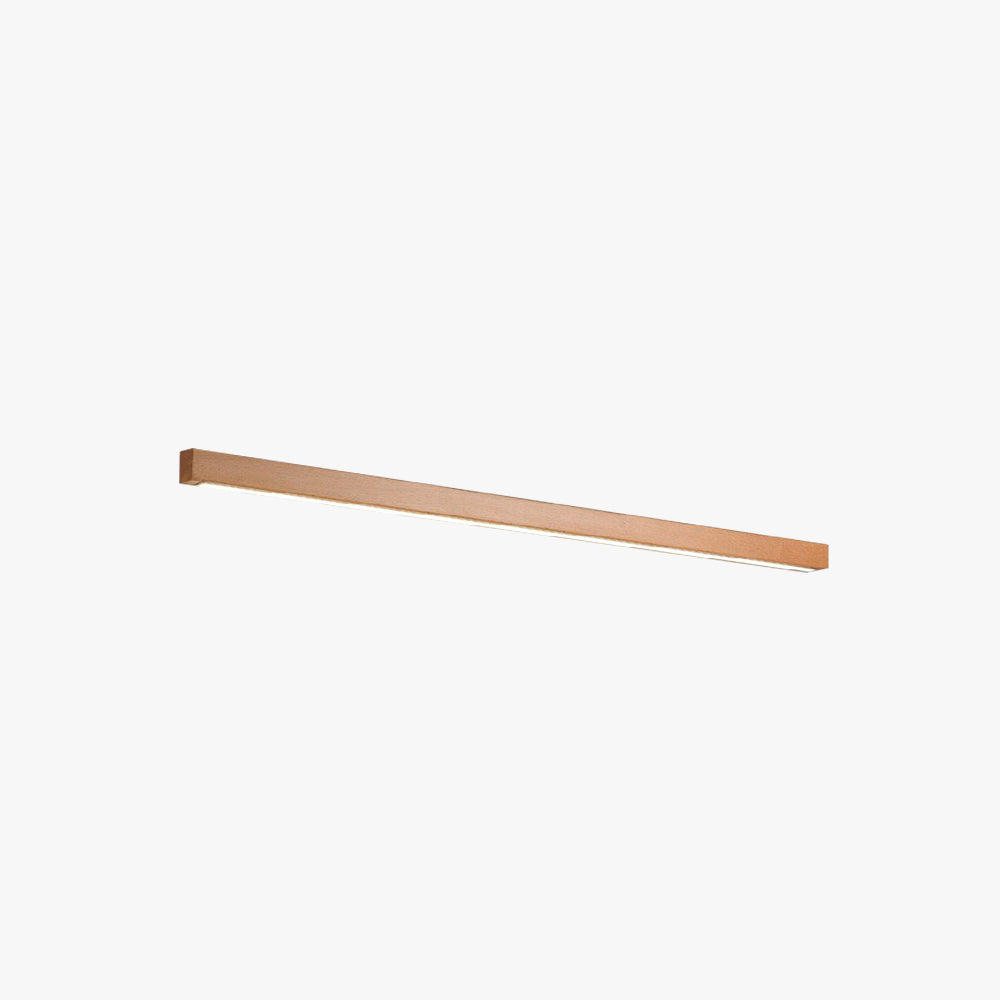 Dwyn Minimalist Linear Wall Mirror Sconce Wood Living Room