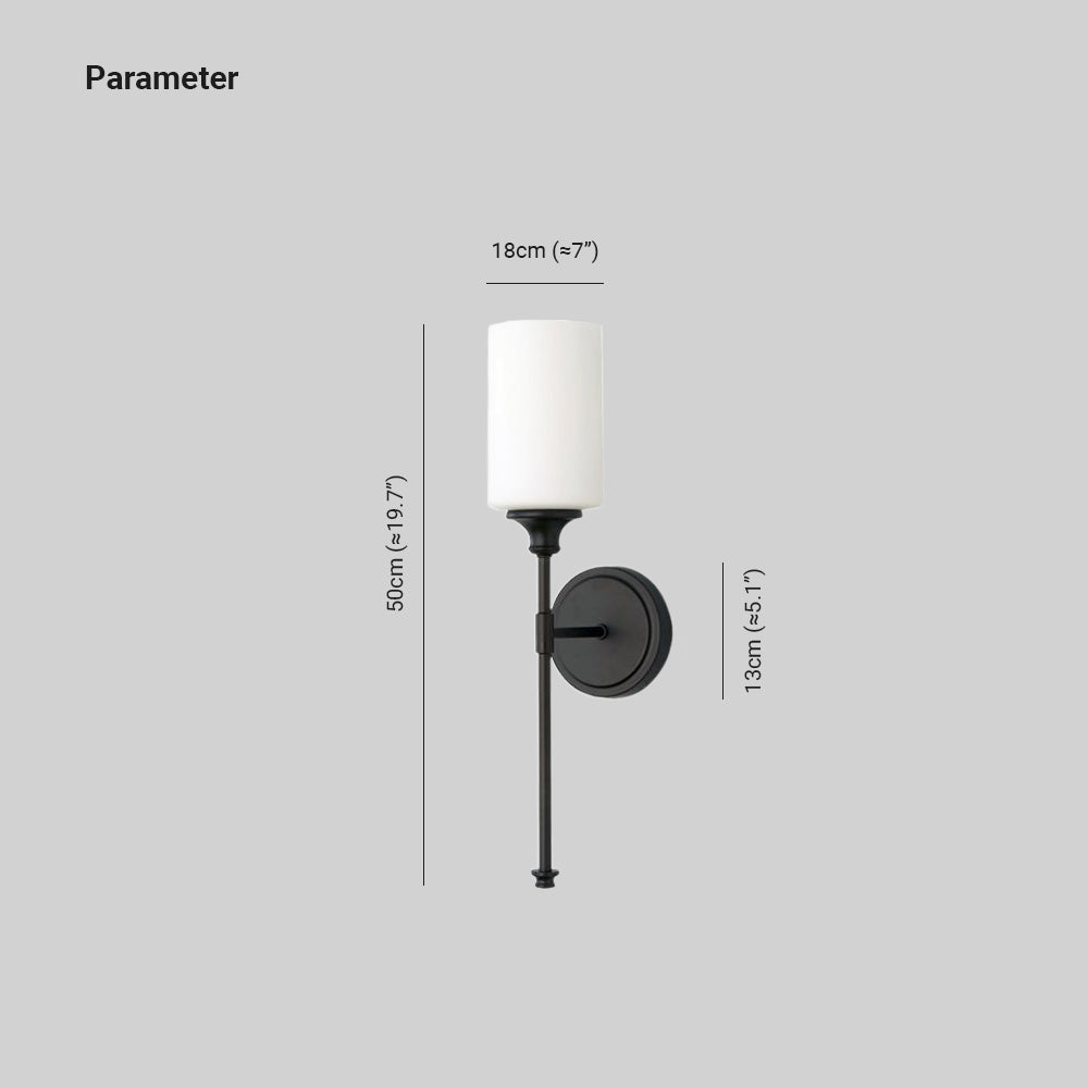 Tiffany Nordic Vanity Metal Glass Minimalism Wall Lamp, Black/Silver