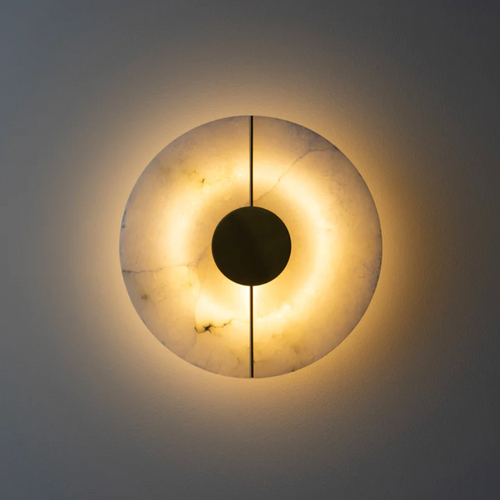 Modern Nordic Marble Round Wall Sconce LED 1-Light