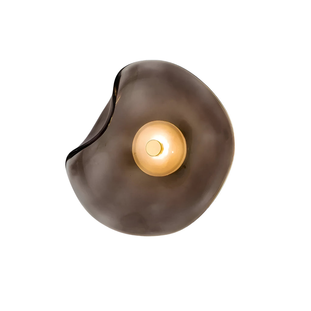 Nordic Curved Glass Japandi LED Wall Sconce 1-Light