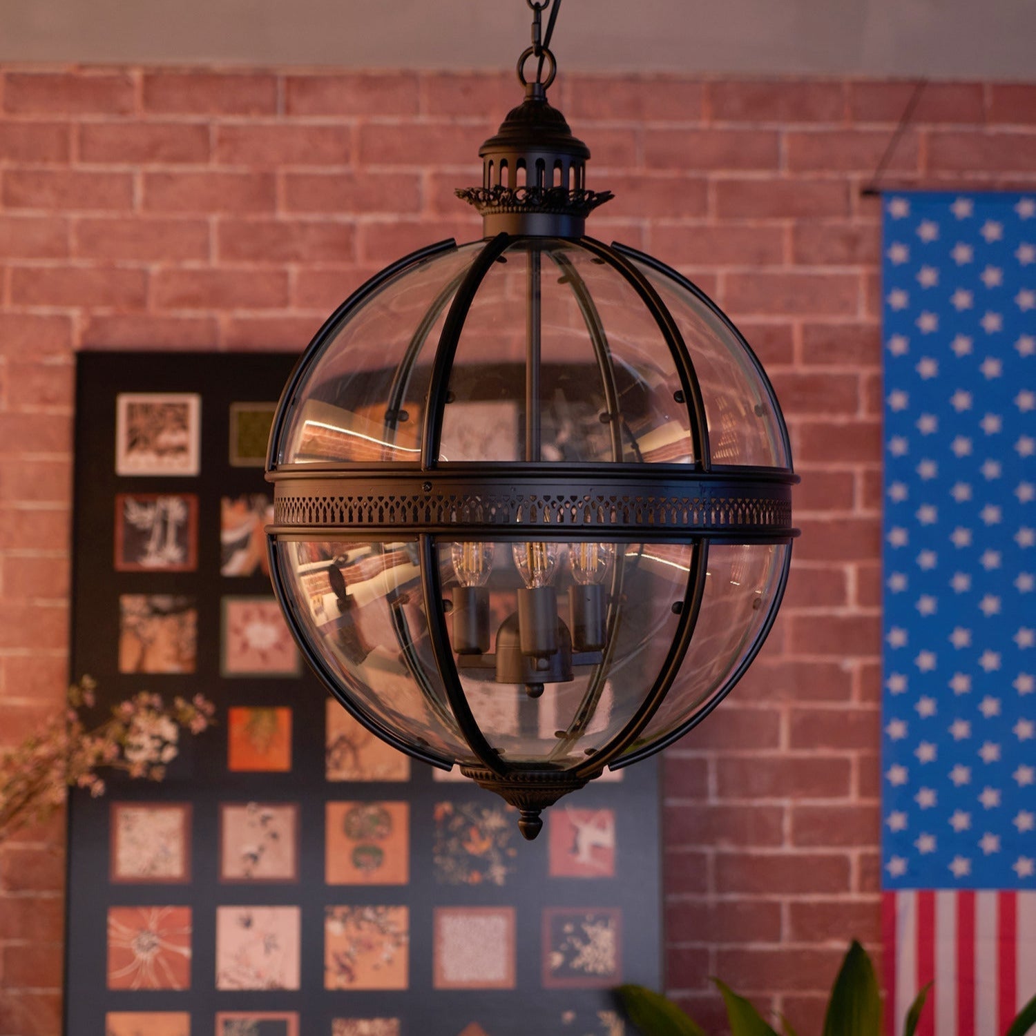 Edward Retro Pendant Light Glass