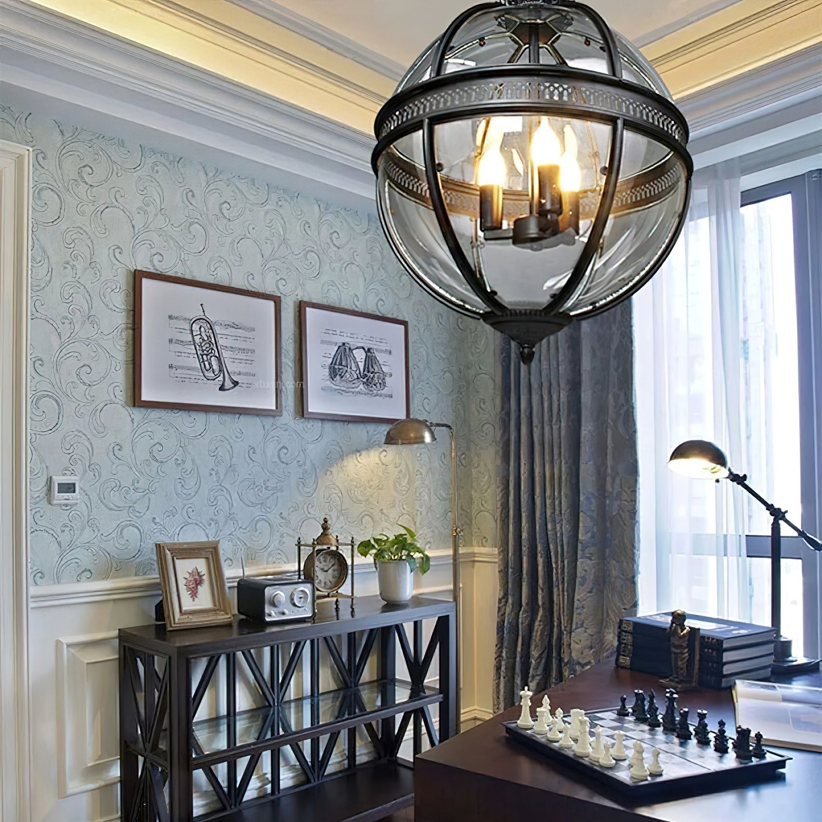 Edward Retro Pendant Light Glass
