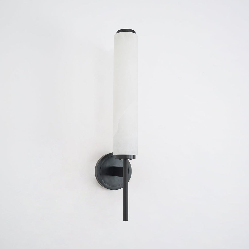 Iron Art Deco Alabaster Wall Lamp
