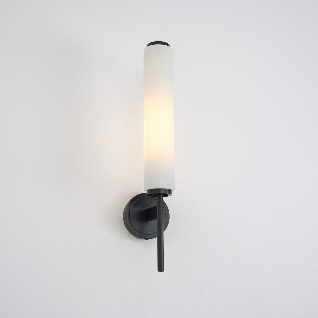 Iron Art Deco Alabaster Wall Lamp
