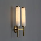 Iron Art Deco Alabaster Wall Lamp