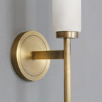 Iron Art Deco Alabaster Wall Lamp