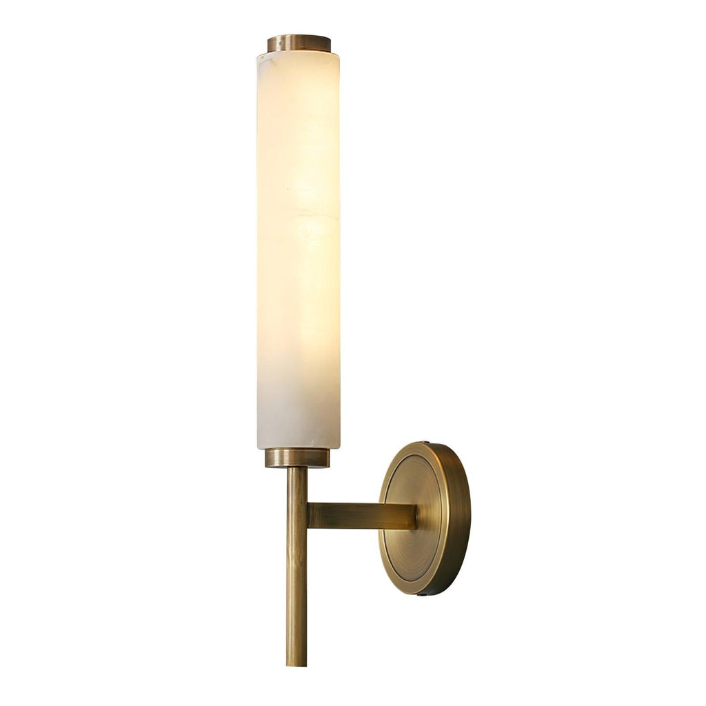 Iron Art Deco Alabaster Wall Lamp