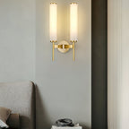 Iron Art Deco Alabaster Wall Lamp