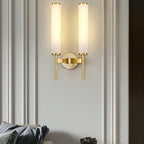 Iron Art Deco Alabaster Wall Lamp