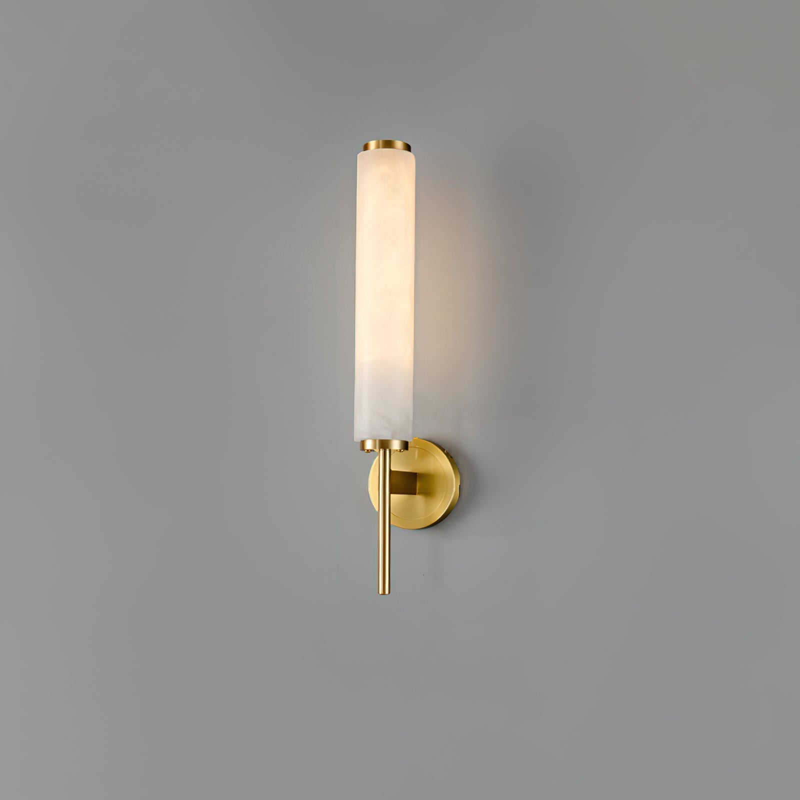 Iron Art Deco Alabaster Wall Lamp