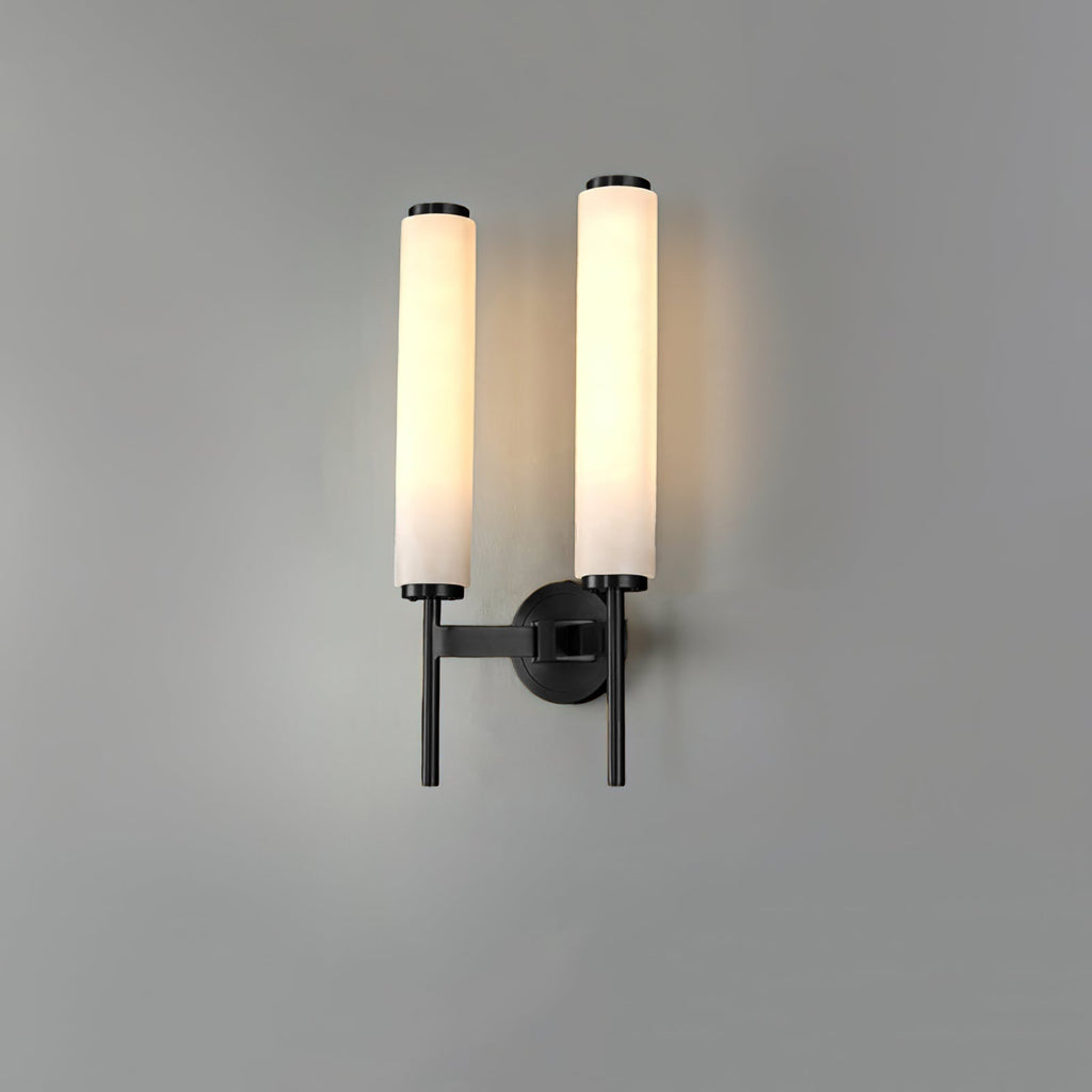 Iron Art Deco Alabaster Wall Lamp