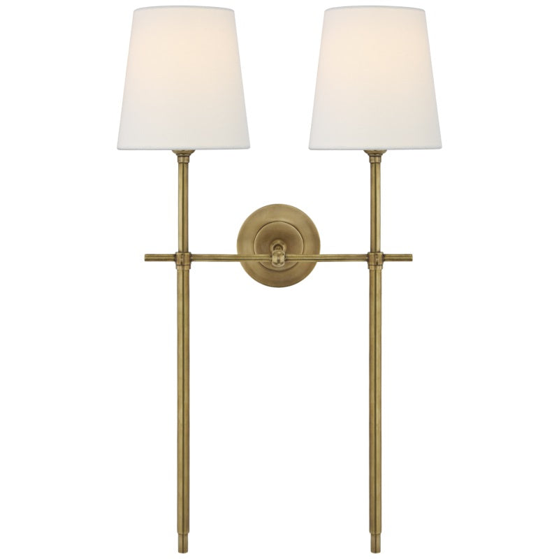 Theodore Wall Sconce in Brass and Fabric