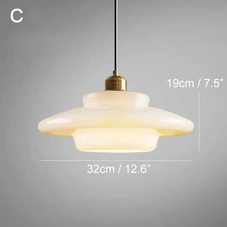 Hanging Ceiling Lamp with Milk White Glass