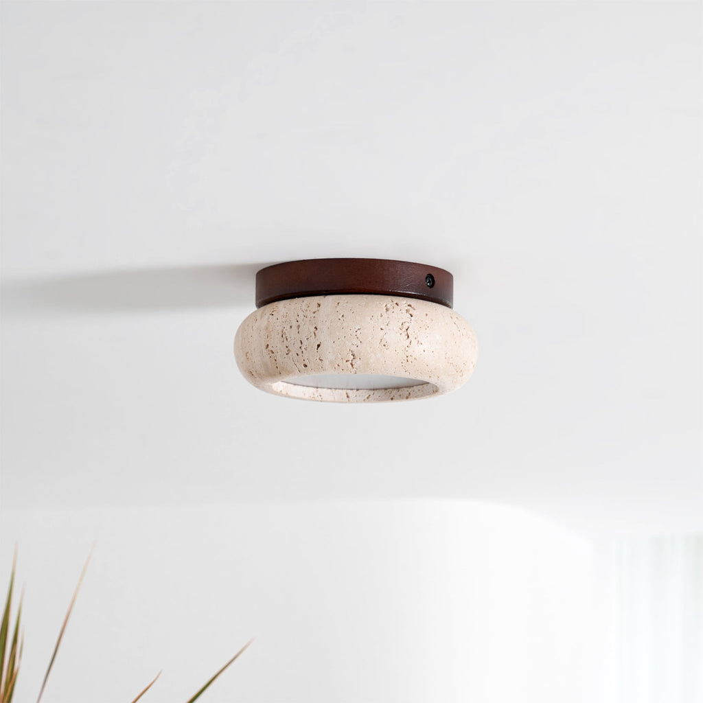 Astra Mini Donut Ceiling Light in Travertine